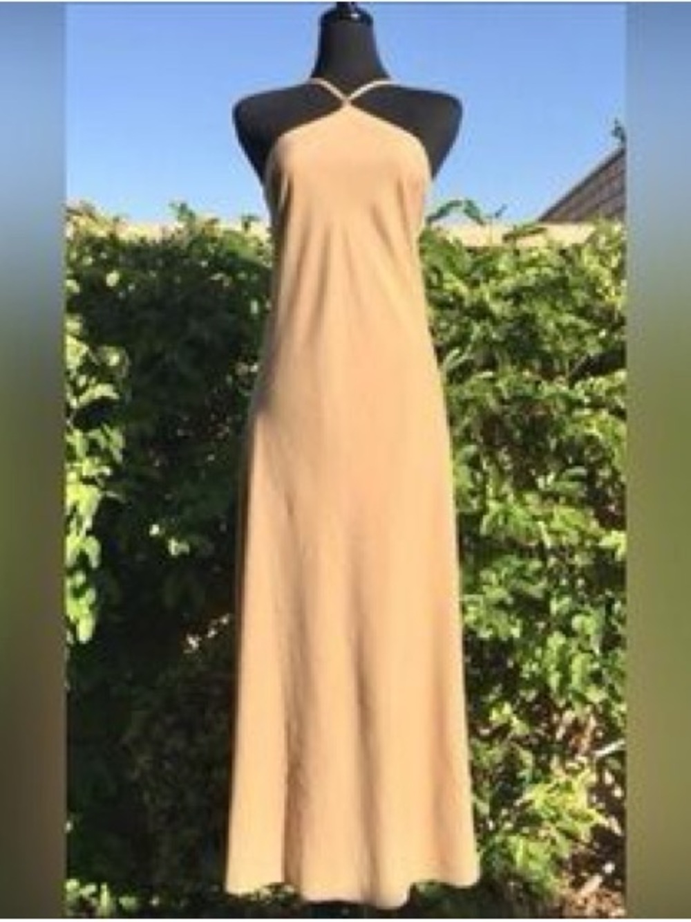 Sincerely Jules Tan Halter Maxi Dress sz. S